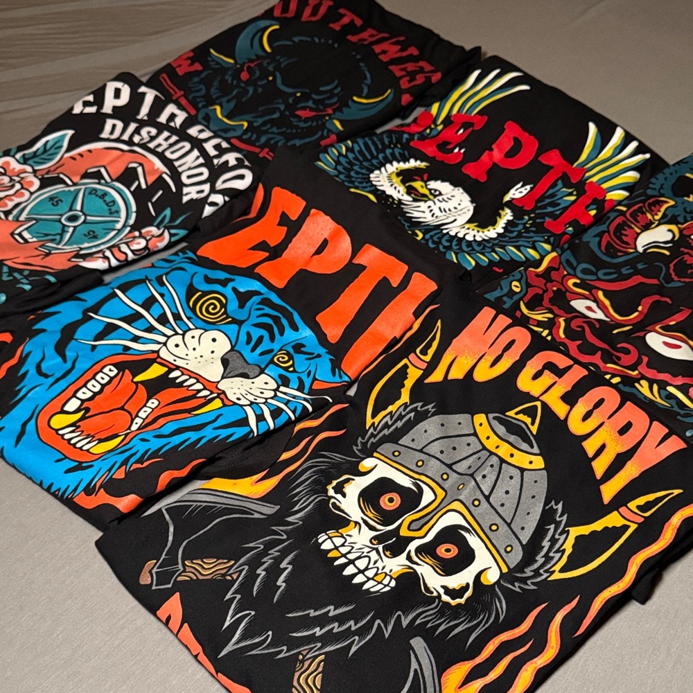 Depth Before Dishonor Powerlifting T-shirt Lot M